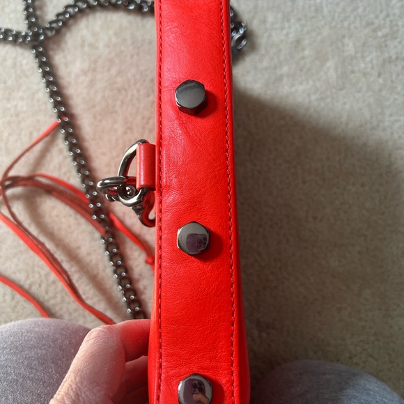 Authentic Rebecca Minkoff Neon Orange Leather Mini Mac Purse. - Picture 3 of 4